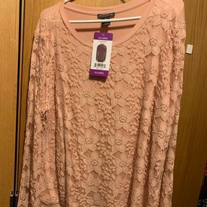 NWT long sleeve lacy pullover XXL